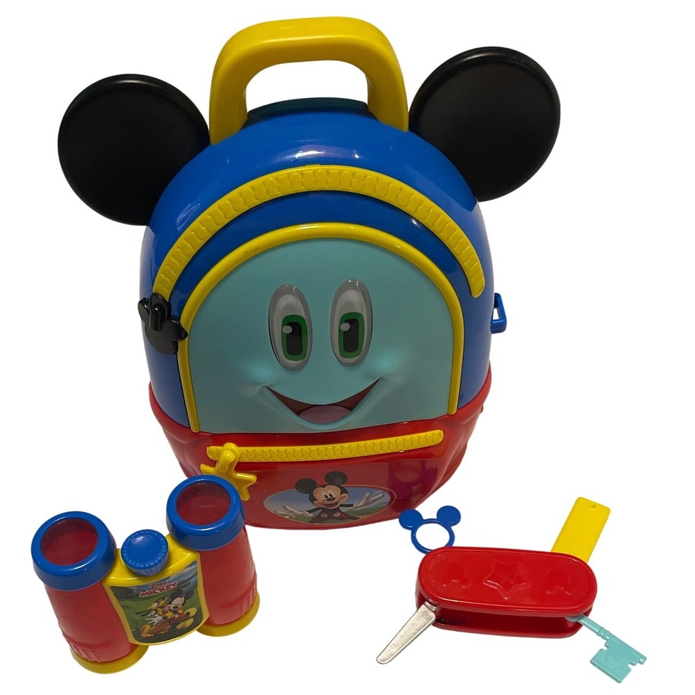 Disney Mickey Mouse Funhouse Backpack Toy Kids Blue Red Plastic Binoculars Set